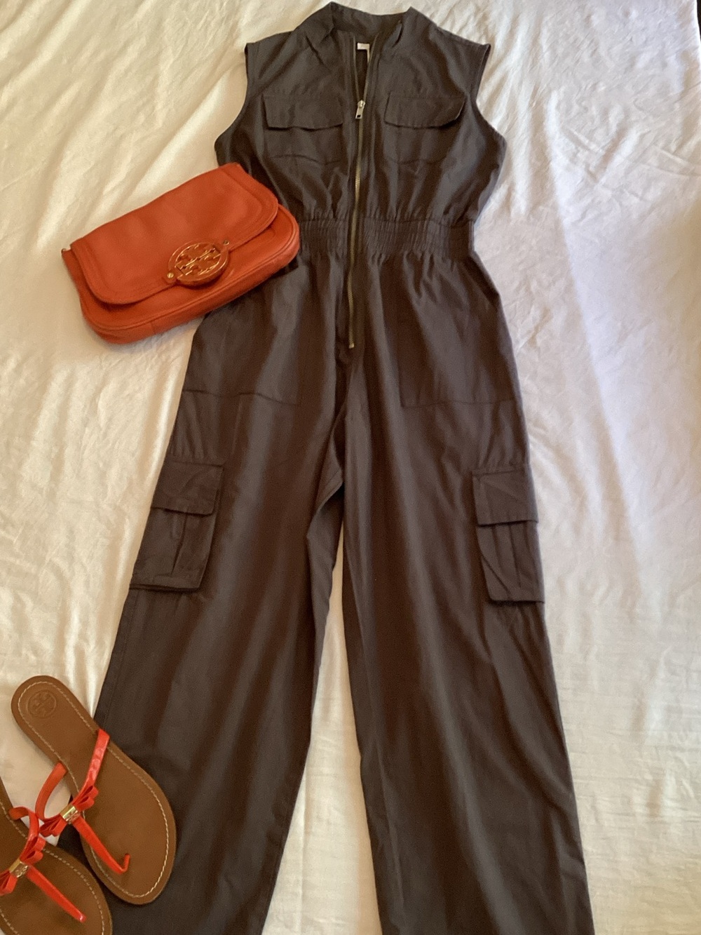 Sincerely Jules Gray Zippered Jumpsuit Sz S